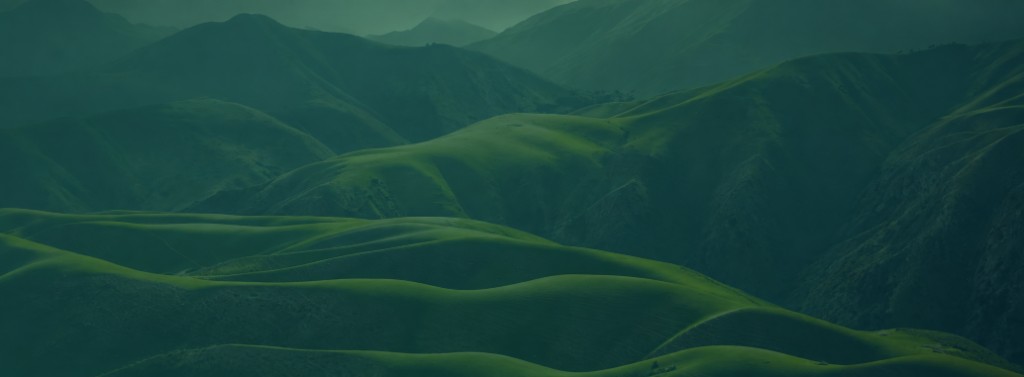 Misty emerald mountain ridges